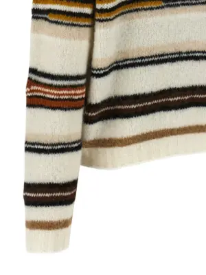 Stripes intarsia sweater 43% polyester 19% polyamide 16% wool 14% mohair wool 4% alpaca wool 2% cotton 2% elastane MISSONI White