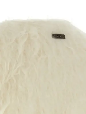 Fur vest 70% virgin wool 16% polyester 14% alpaca PESERICO White