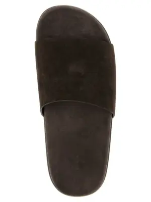 'Hugh' slides 100% calfskin leather (Bos Taurus) THE ROW Brown