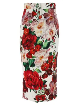 Floral longuette skirt F4BCATFSIB4HA5PD DOLCE & GABBANA White