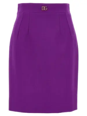 Metallic logo skirt DOLCE & GABBANA Purple