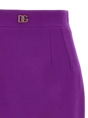 Metallic logo skirt Woman DOLCE & GABBANA Purple