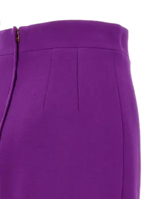 Metallic logo skirt 100% virgin wool DOLCE & GABBANA Purple
