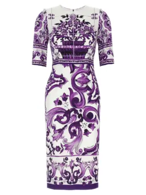 'Maiolica' print dress DOLCE & GABBANA Purple
