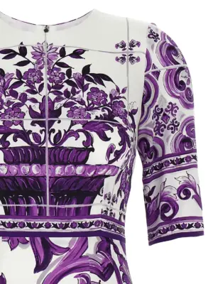 'Maiolica' print dress Woman DOLCE & GABBANA Purple