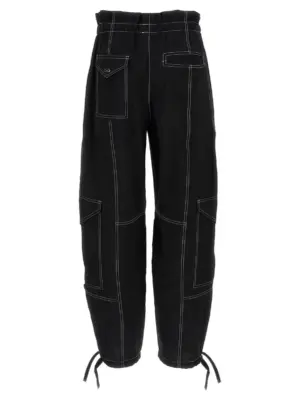 'Light Slub Pocket' pants F8807099 GANNI Black