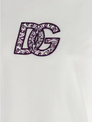 'Maiolica' logo patch t-shirt 100% cotton DOLCE & GABBANA White