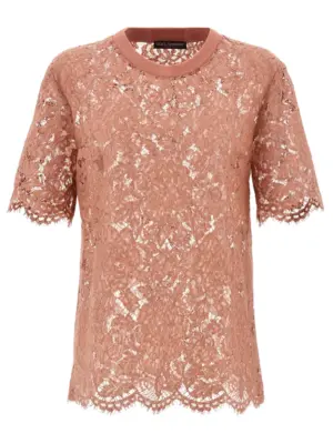 Lace T-shirt DOLCE & GABBANA Pink