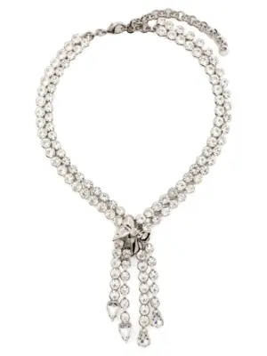 Bow crystals necklace ALESSANDRA RICH Silver