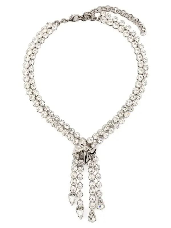 Bow crystals necklace ALESSANDRA RICH Silver