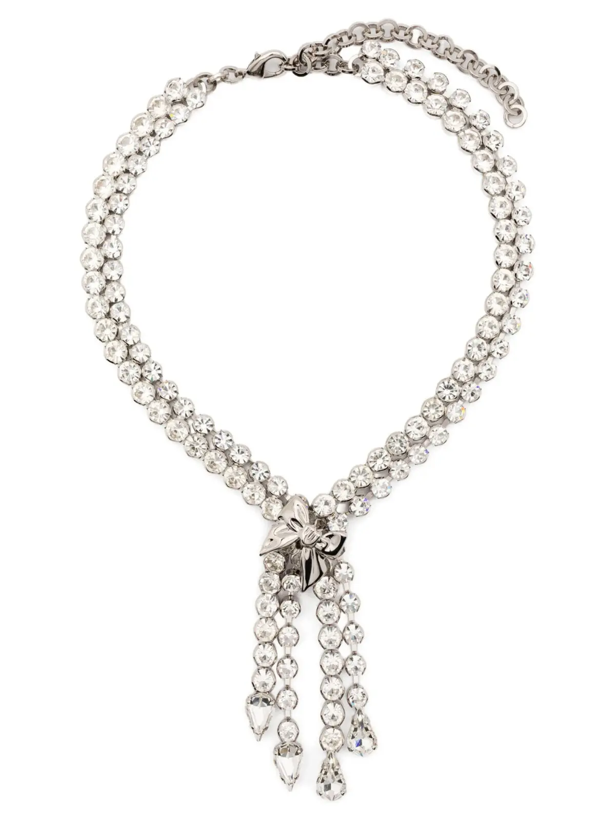 Кольє Alessandra Rich Bow crystals Срібне 1 Bow crystals necklace ALESSANDRA RICH Silver