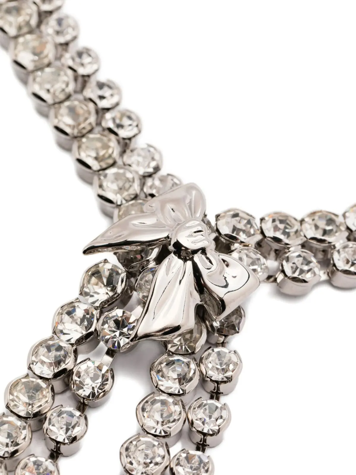 Кольє Alessandra Rich Bow crystals Срібне 2 Bow crystals necklace FABA3282J00240001 ALESSANDRA RICH Silver