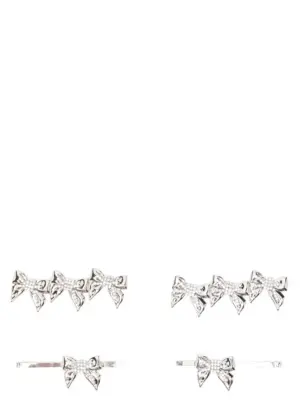 Set of four bow pins ALESSANDRA RICH Silver