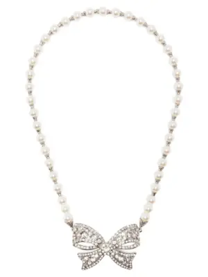 Pearl bow necklace ALESSANDRA RICH White