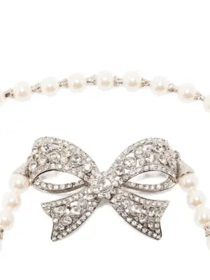 Pearl bow necklace FABA3301J00340001 ALESSANDRA RICH White