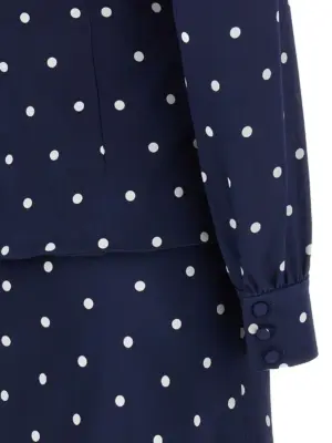 Polka dot dress 100% silk ALESSANDRA RICH Blue