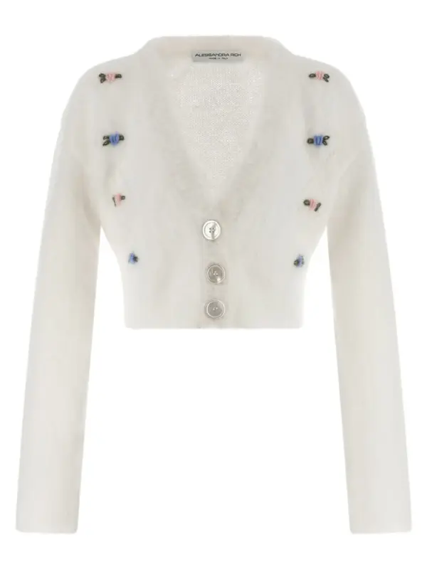 'Carded Mohair' cardigan ALESSANDRA RICH White