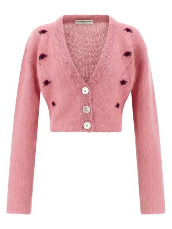 'Carded Mohair' cardigan ALESSANDRA RICH Pink