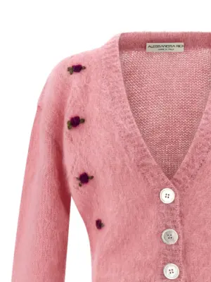 'Carded Mohair' cardigan Woman ALESSANDRA RICH Pink
