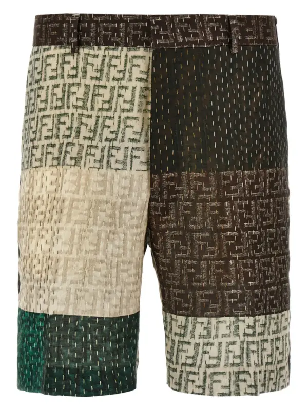 Patchwork bermuda shorts FENDI Multicolor