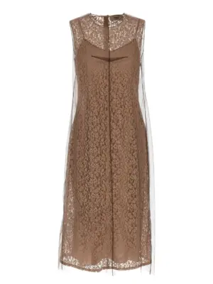 Floral lace dress FENDI Beige