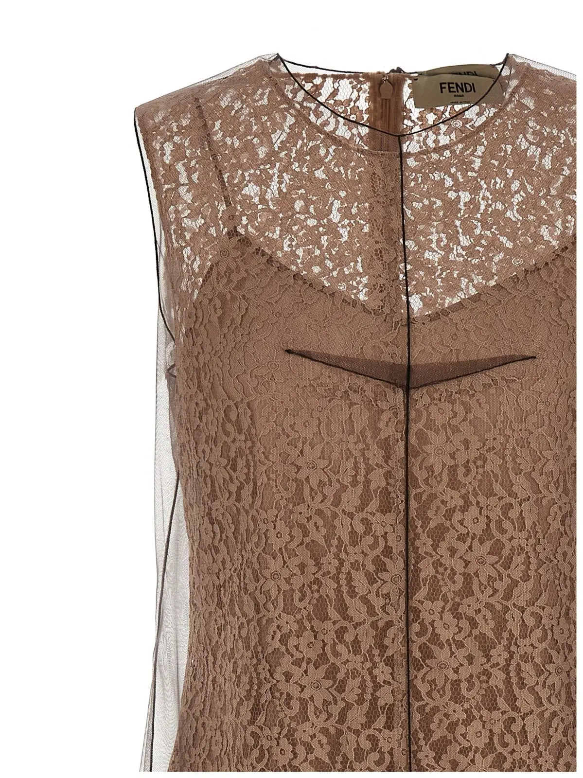 Сукня Fendi Floral lace Бежева 3 Floral lace dress Woman FENDI Beige