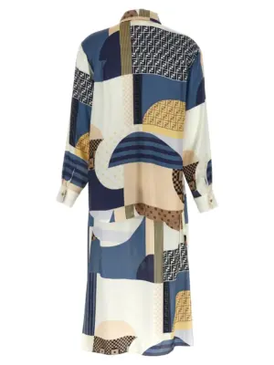 Patchwork silk dress FDD374AUQMF1SAT FENDI Multicolor