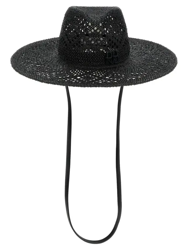 Raffia hat RUSLAN BAGINSKIY Black