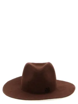'Monogram-embellished Fedora' hat RUSLAN BAGINSKIY Brown