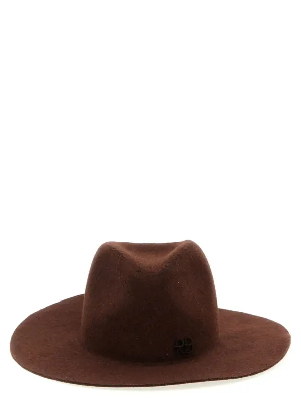 'Monogram-embellished Fedora' hat RUSLAN BAGINSKIY Brown