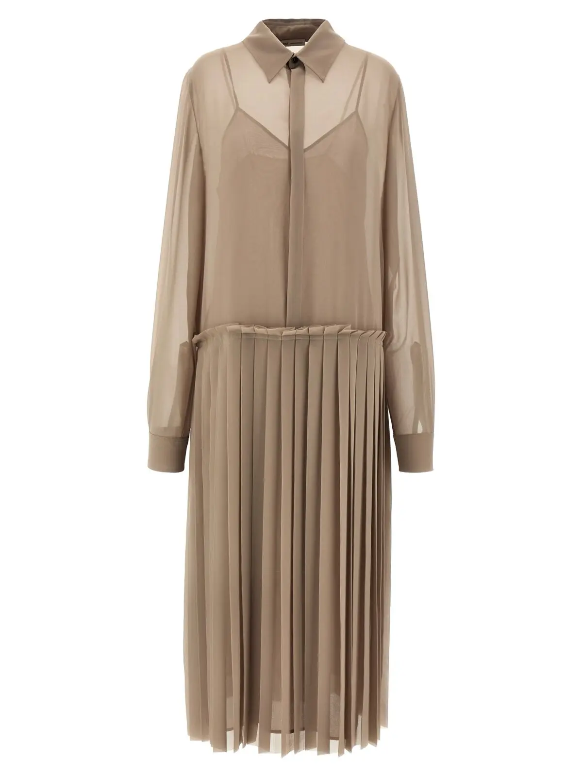 Сукня Pleated Midi Ami Paris Бежева 1 'Pleated Midi' dress AMI PARIS Beige