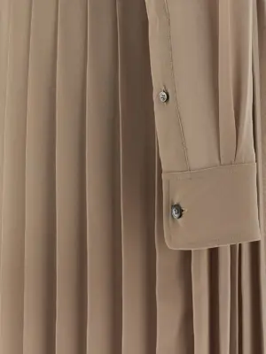 'Pleated Midi' dress 100% polyester AMI PARIS Beige