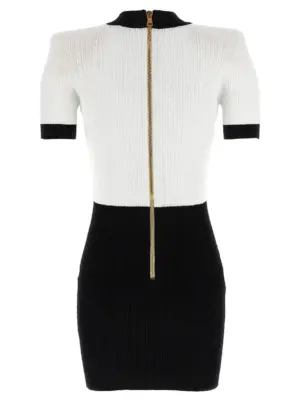Knitted dress FF1R6033KI50EAB BALMAIN White/Black