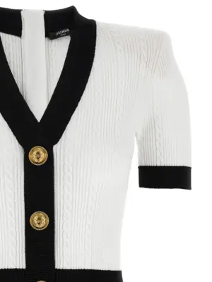 Knitted dress Woman BALMAIN White/Black