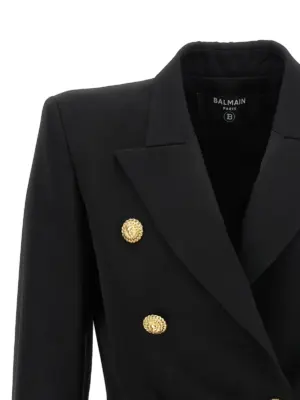 Double-breasted blazer Woman BALMAIN Black