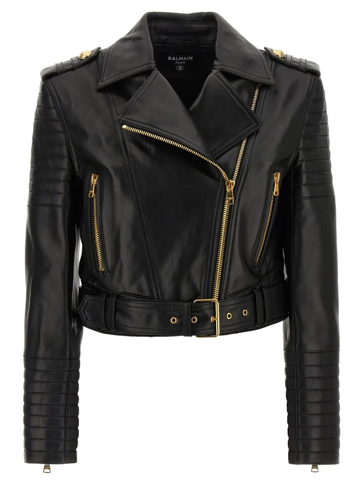Куртка шкіряна Balmain Чорна 1 Leather jacket BALMAIN Black
