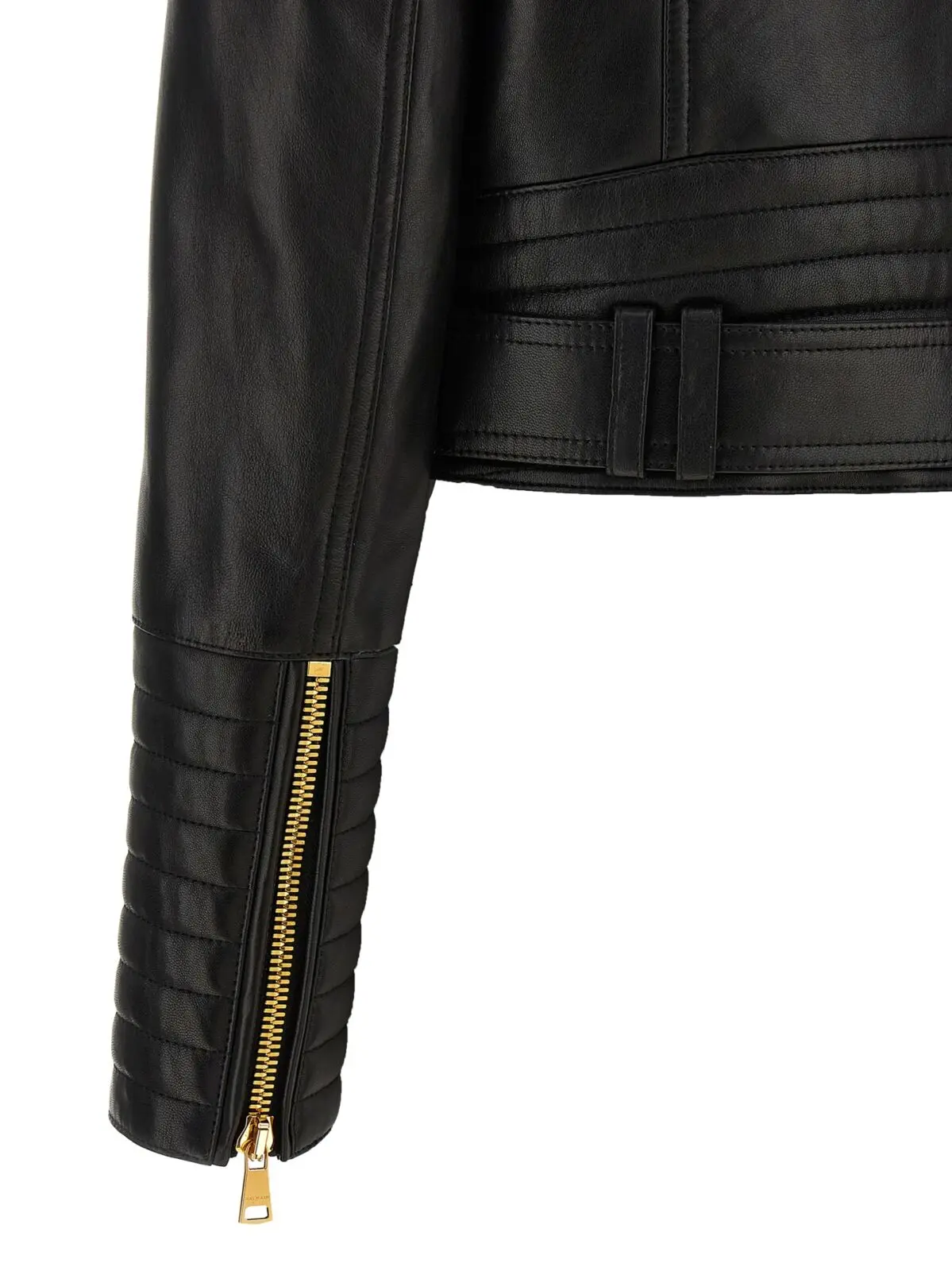Куртка шкіряна Balmain Чорна 4 Leather jacket 100% lamb leather (Ovis aries) BALMAIN Black