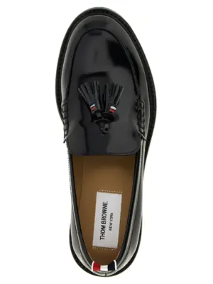 Tassel loafers 100% calfskin leather (Bos Taurus) THOM BROWNE Black
