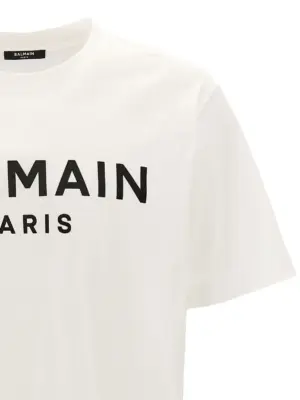 Logo print T-shirt Man BALMAIN White/Black