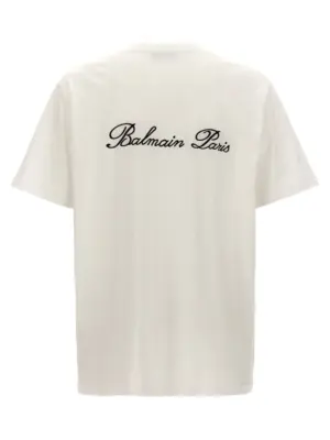 'Signature' T-shirt FH1EG000BC68GAB BALMAIN White/Black