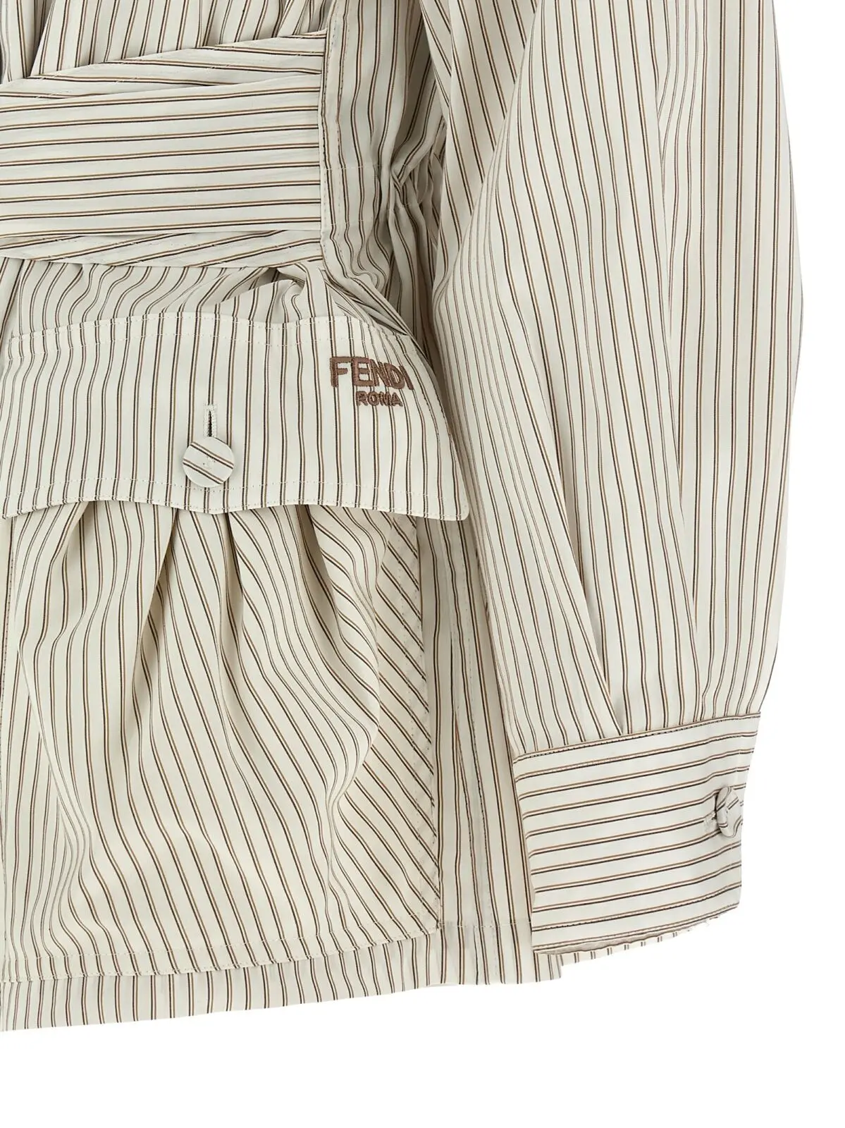 Блузон у смужку Fendi Білий 4 Striped blouson 77% cotton