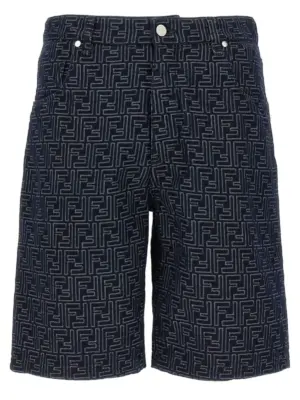 Bermuda jeans Jacquard FF FENDI Blue