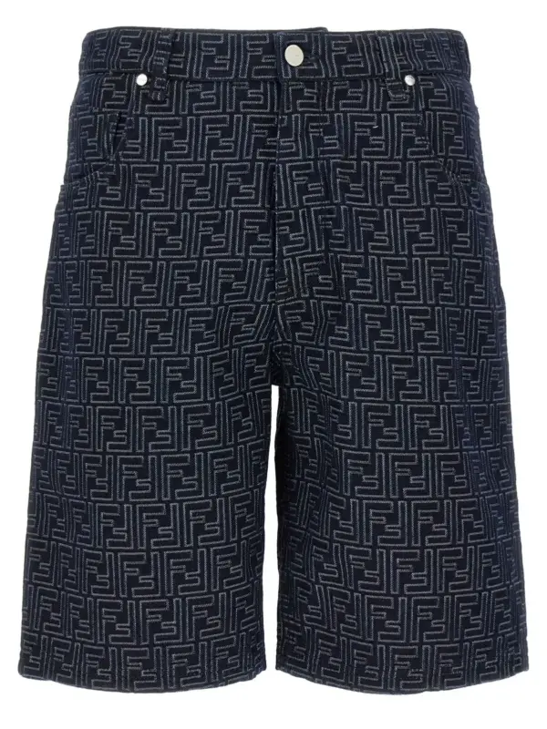 Bermuda jeans Jacquard FF FENDI Blue