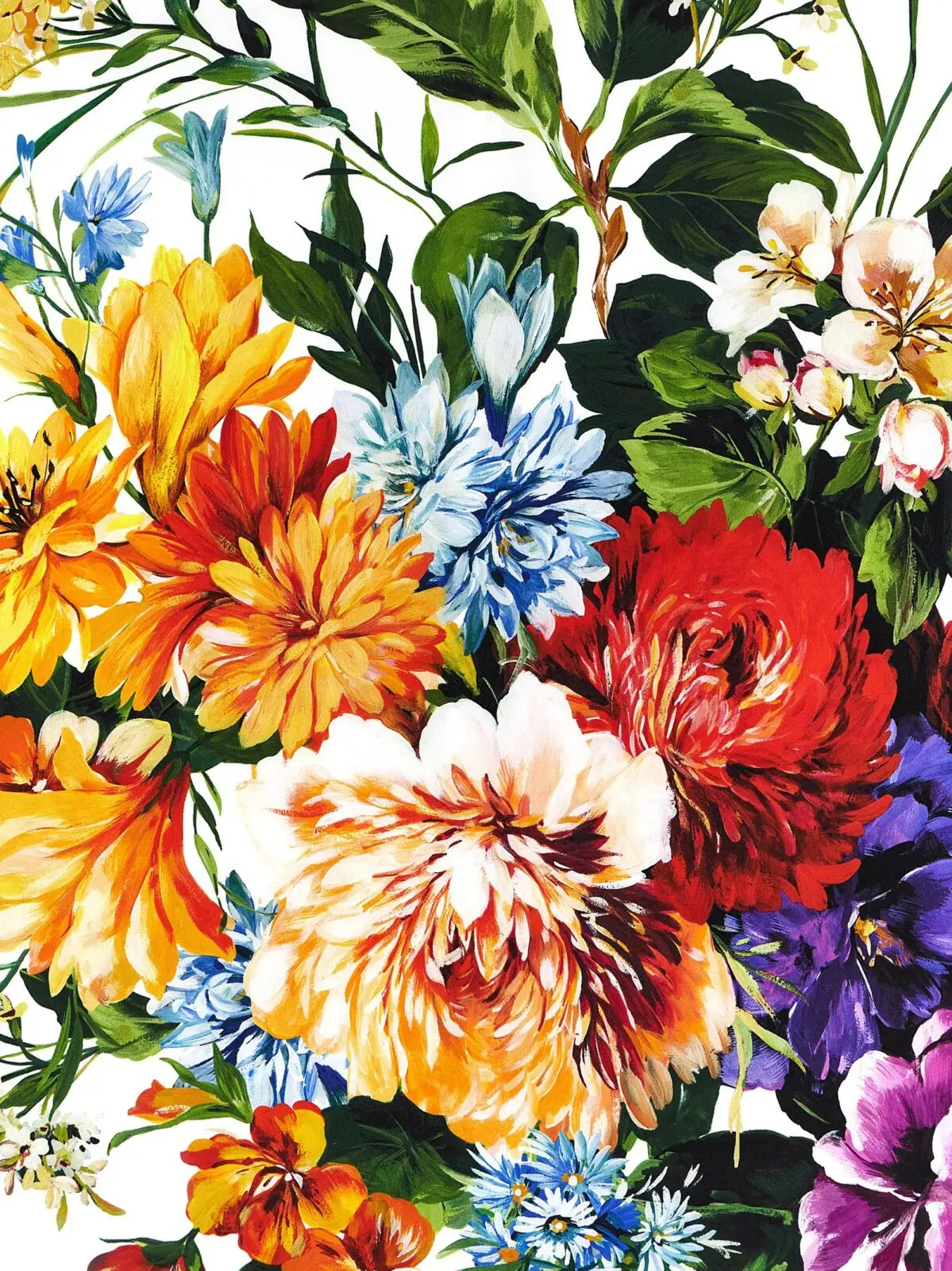 Шарф Dolce Gabbana Floral print Багатокольоровий 3 Floral print scarf Woman DOLCE & GABBANA Multicolor