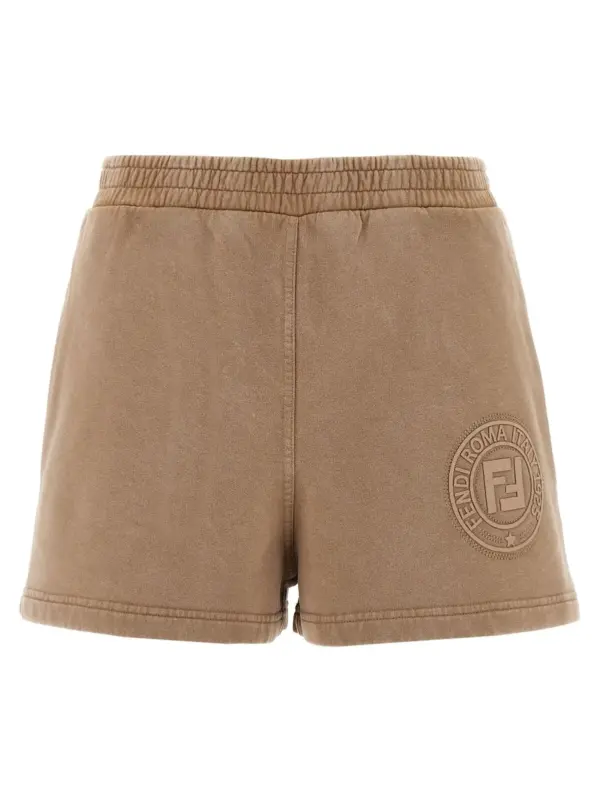 3D 'Fendi Roma' shorts FENDI Brown