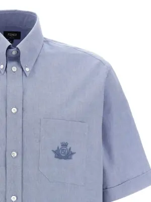'Fendi Crest' shirt Man FENDI Light Blue