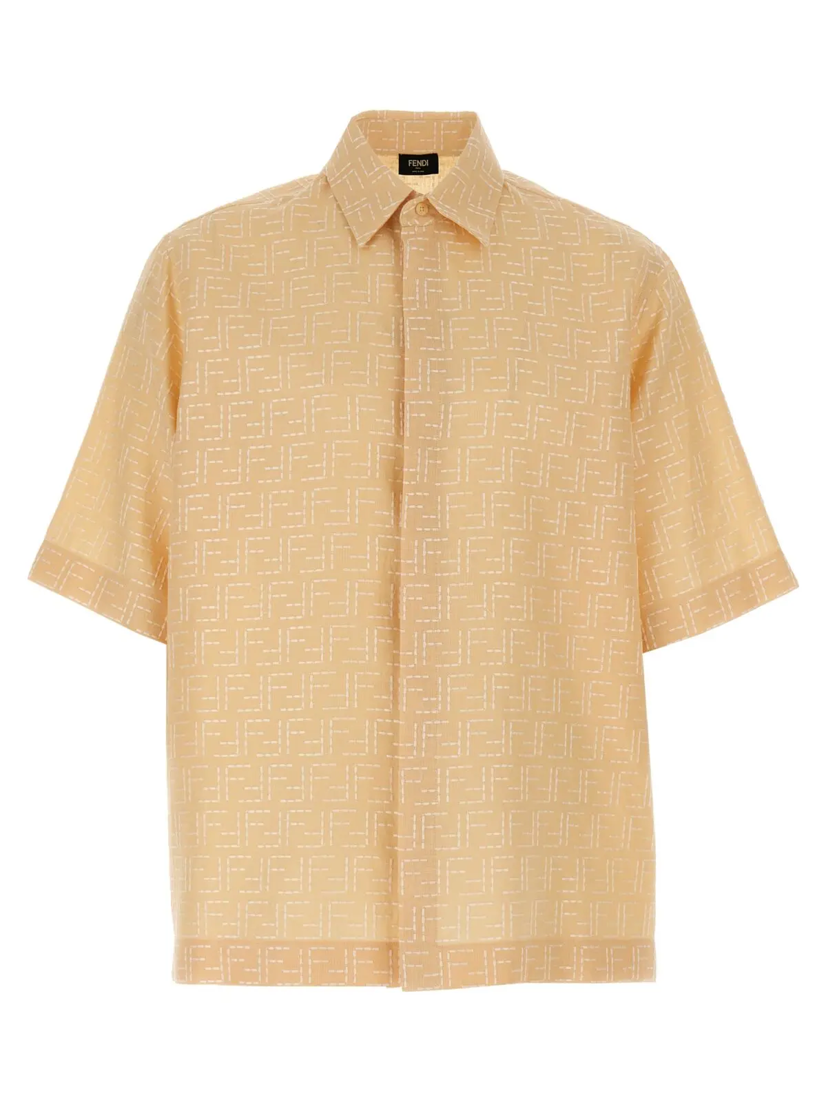 Сорочка Fendi з жакардом FF Бежева 1 FF Jacquard Shirt FENDI Beige