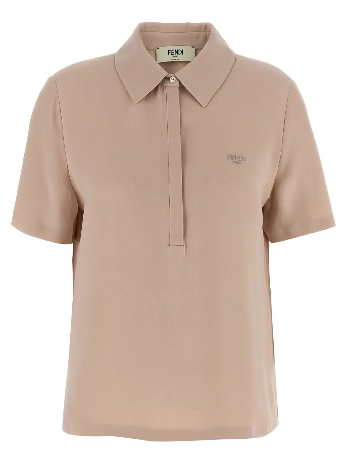Поло Fendi Silk Рожева 1 Silk polo shirt FENDI Pink