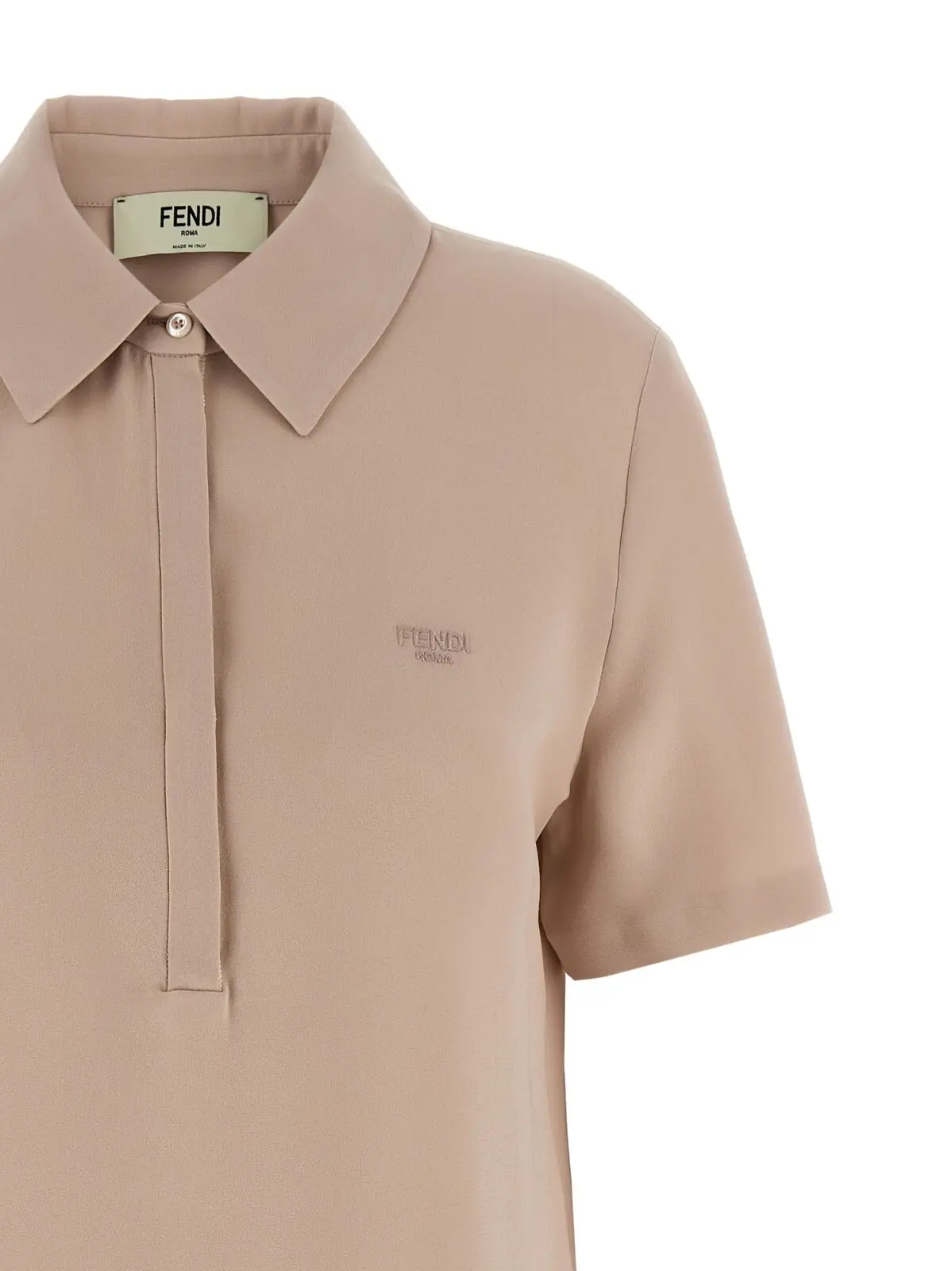 Поло Fendi Silk Рожева 3 Silk polo shirt Woman FENDI Pink