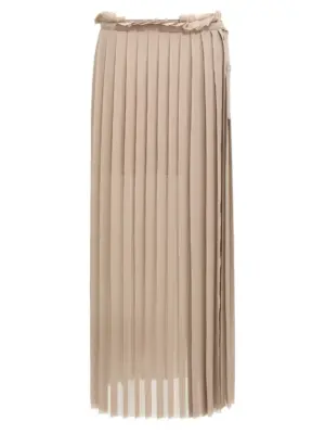 'Pleated' skirt AMI PARIS Beige
